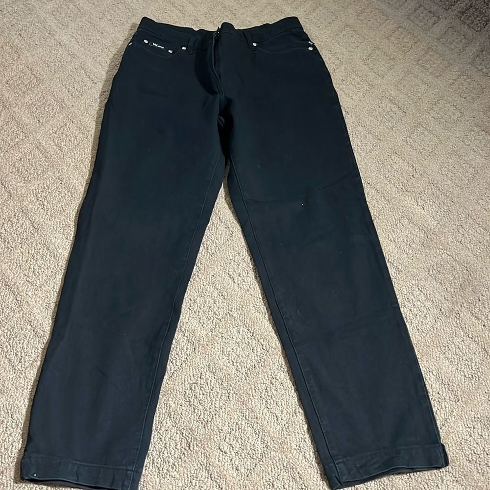 Votre Nom Women's Black Jeans | European Size 44 | Cotton Elastane Blend